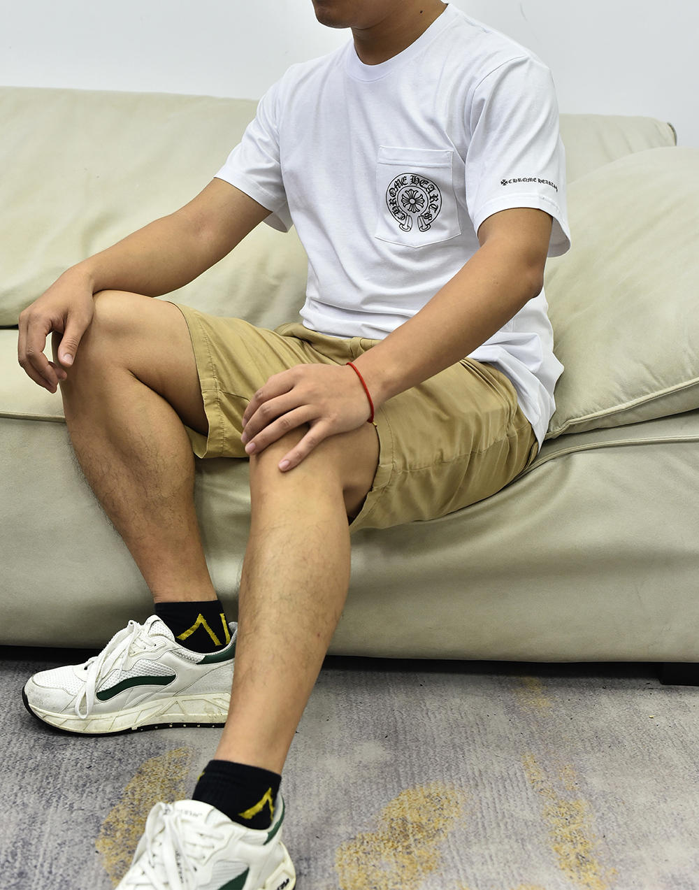 克罗心logo短袖 白色黑色