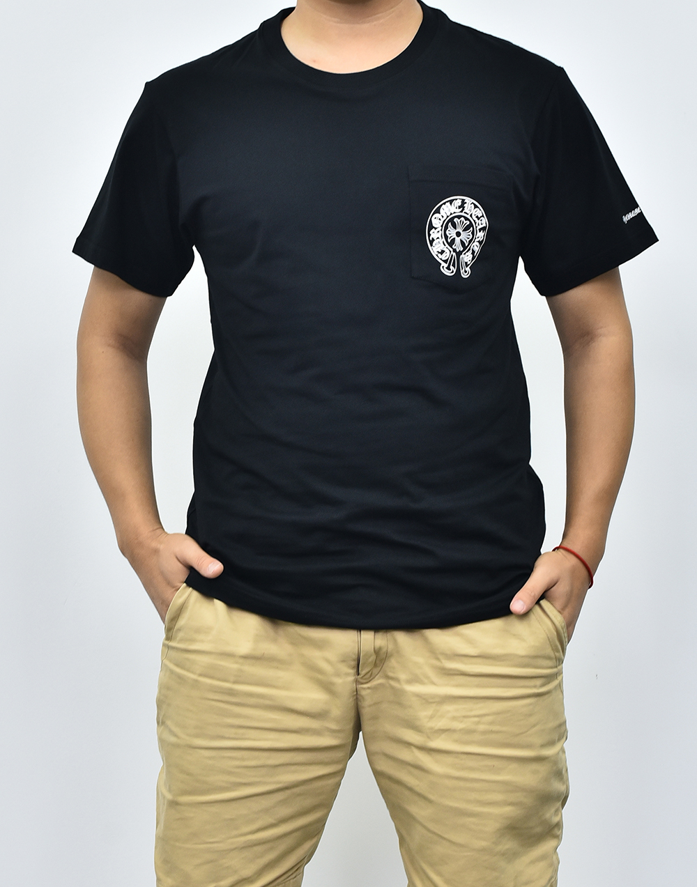 克罗心logo短袖 白色黑色