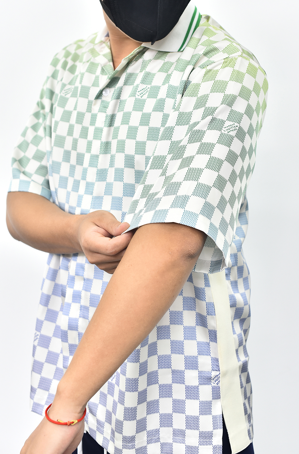 1V 格子渐变衬衫