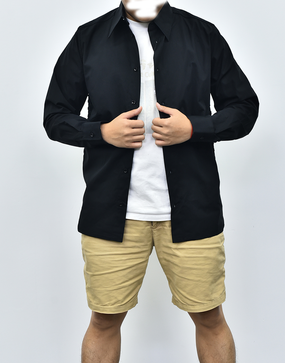 BV葆蝶家长袖衬衫 绿色黑色