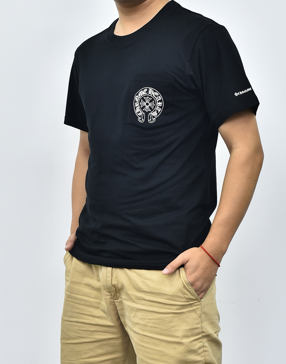 克罗心logo短袖 白色黑色