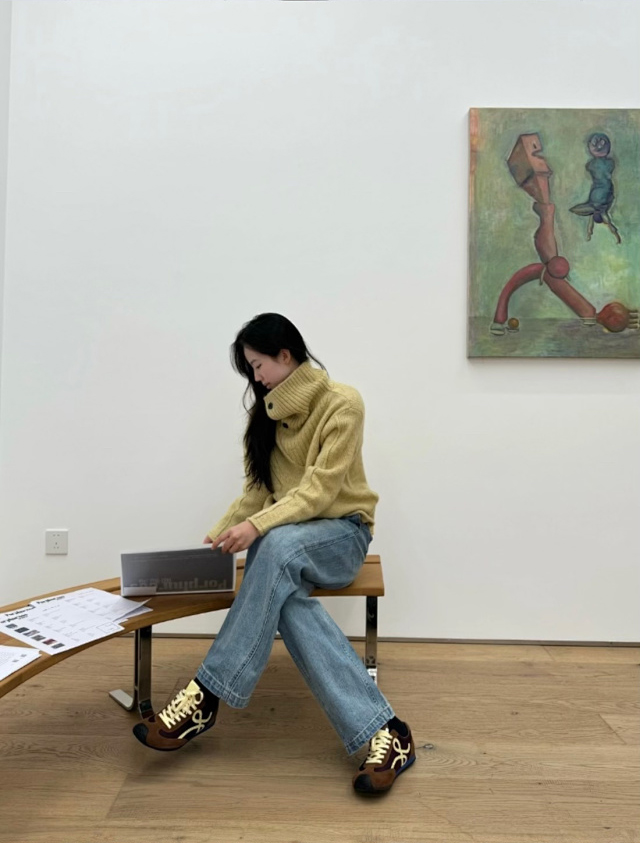 【四色出货】LOEW罗意 Ballet Runner 2.0 尼龙牛皮革 圆头系带 低帮 生活休闲鞋 棕色