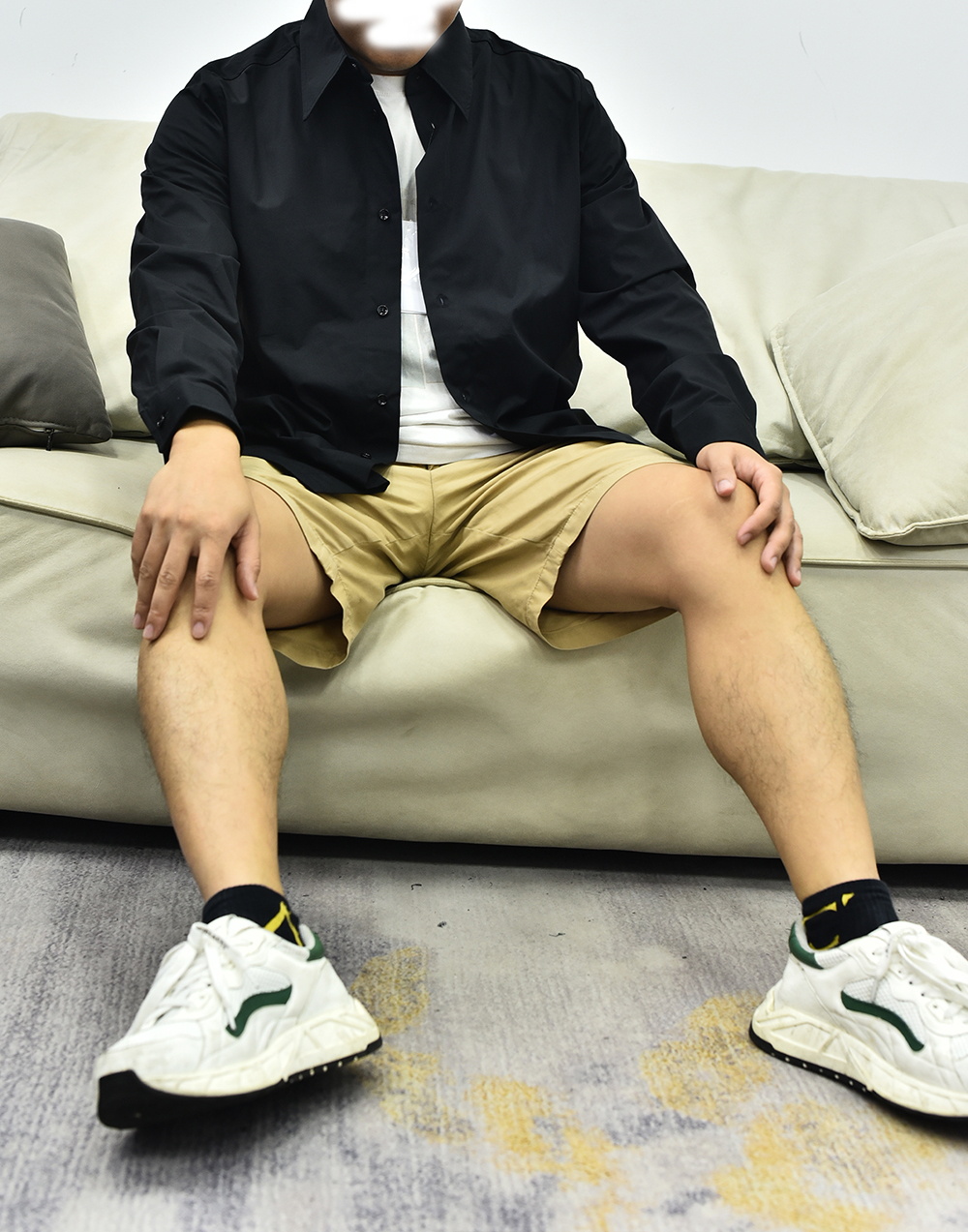 BV葆蝶家长袖衬衫 绿色黑色