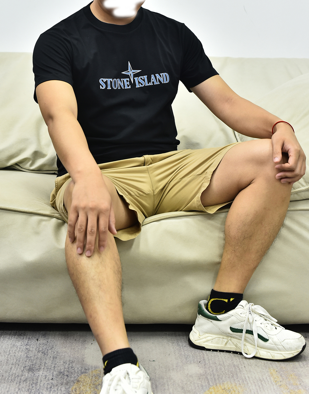 石头岛星星短袖 白色黑色