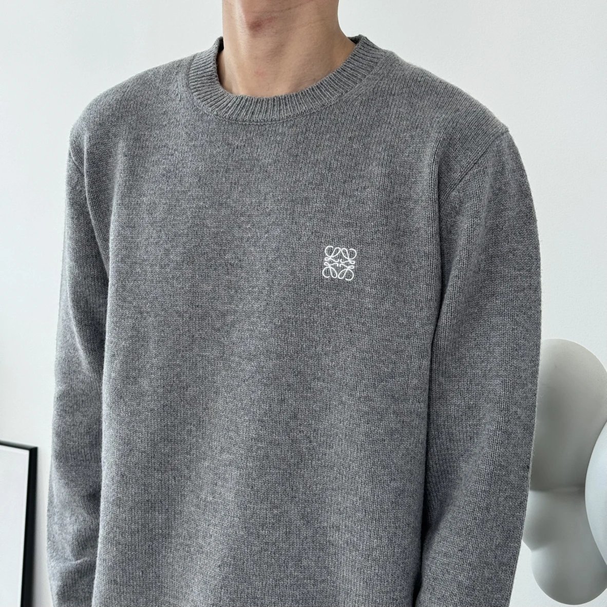 Item ID 8260 L0EWE“100% Combed sheep wool ”Logo round neck pullover long sleeve swe