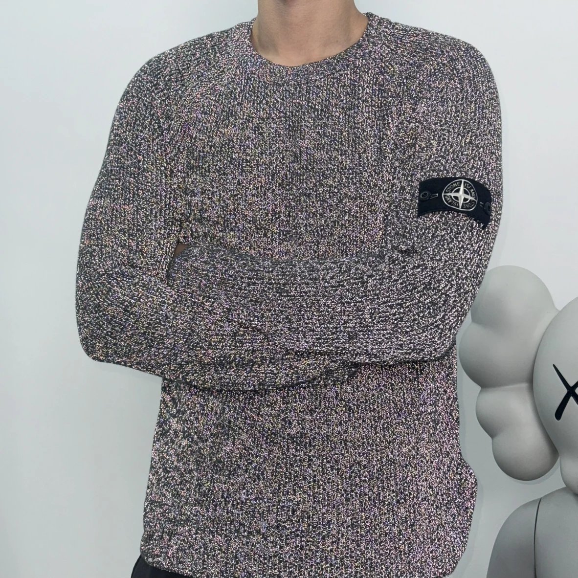 Item ID 8259 Ghost series crew neck sweater “ Special reflective yarn ” Fine imitat