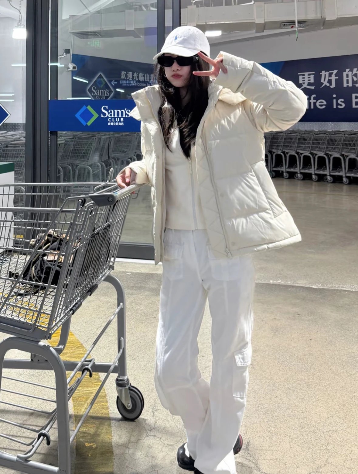 Item ID 8120 Lulu UnderwPuff Series -600 Puff Down Coat - Tri Color - Rice White -