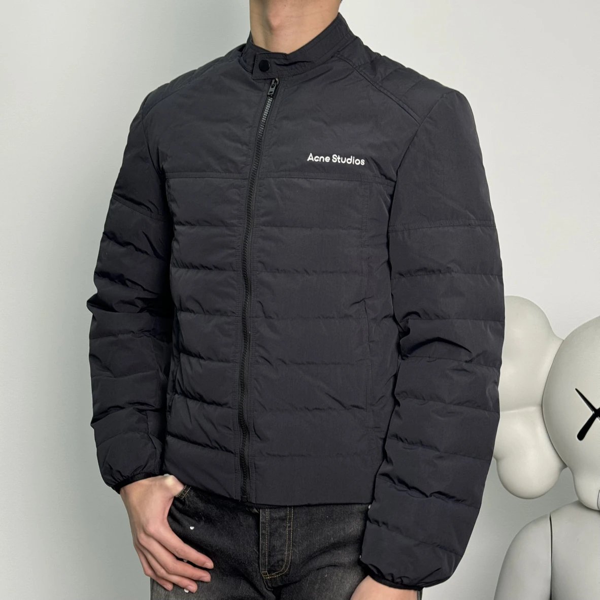 Item ID 8098 Acne SS25 Logo _National Standard 90 White Duck Down_ Solid Color Zipp