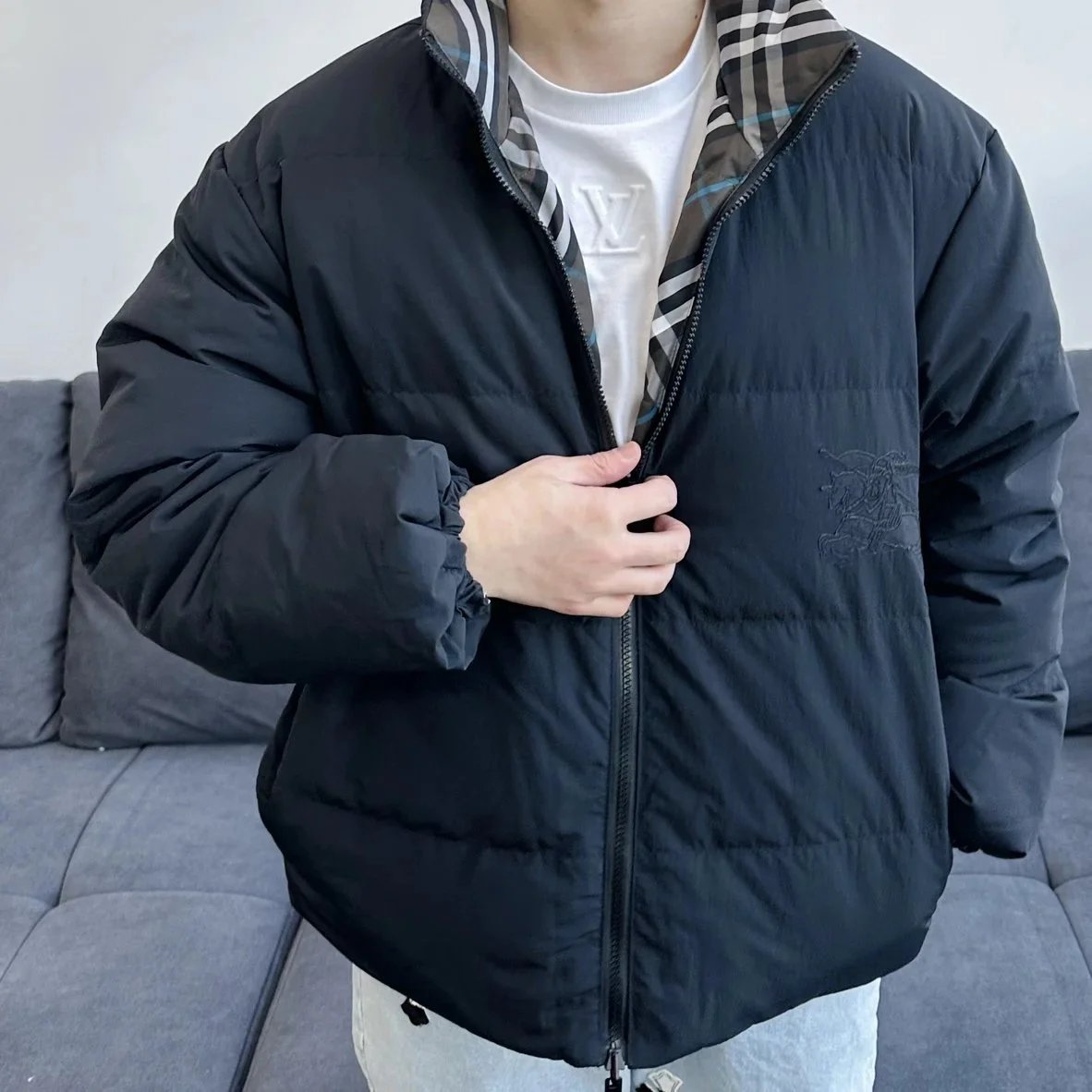 Item ID 8107 Burberr%-BBR-2024ss- Twill series - Reversible down jacket - Double-si