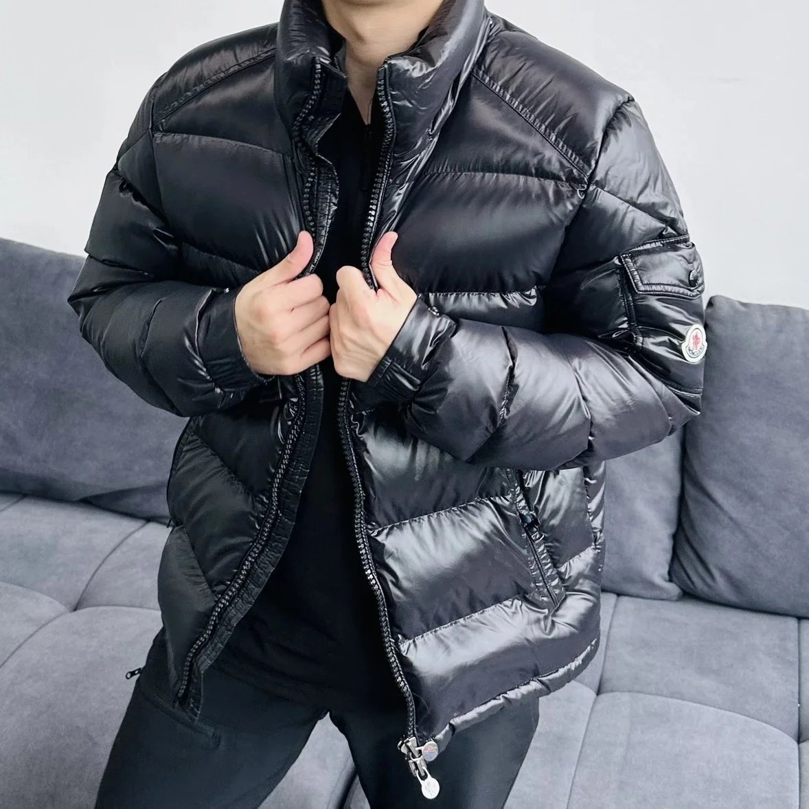 Item ID 8123 M0NCLER - Mound Mouth - Maya Maire Series -90 Velvet Making - Hooded B