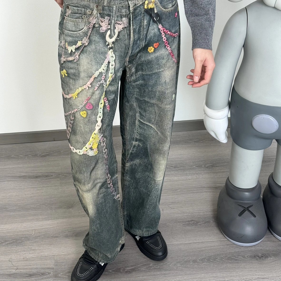 Item ID 8338 Acne-Studios-SS25 candy chain 3D printed jeans -“ full color 3D Conley