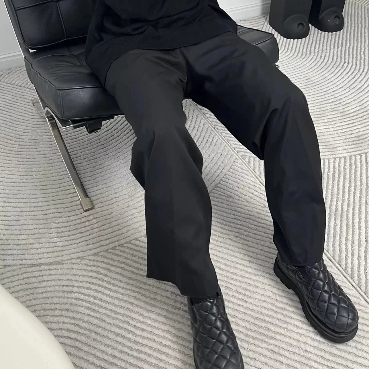 Item ID 8343 Balenci@ga- Paris -2023ss-100% wool worsted - Solid color pressed mid-