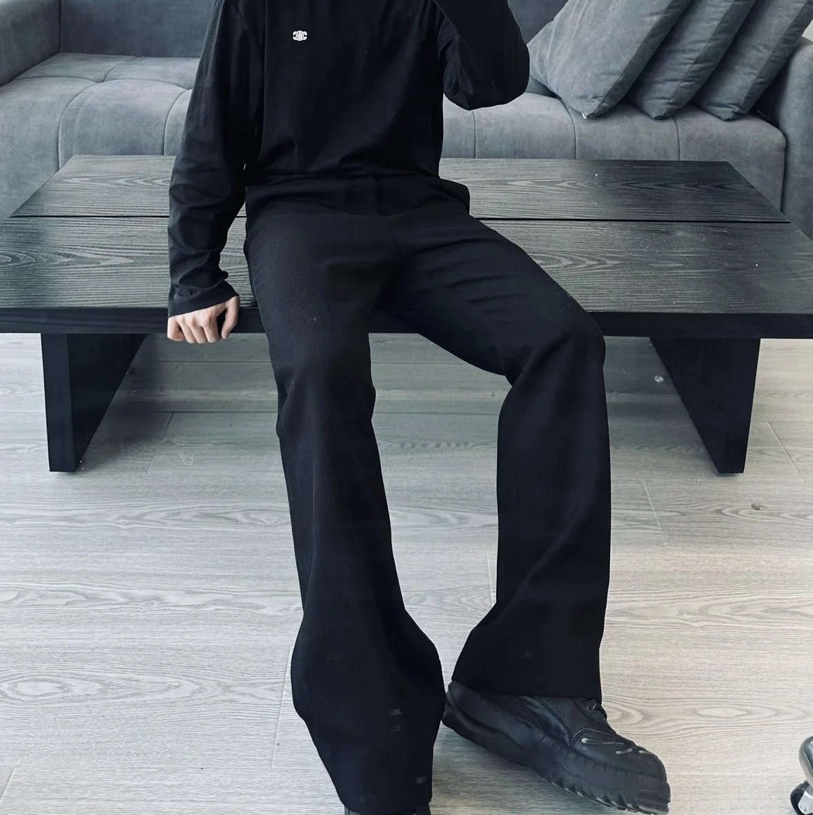 Item ID 8349 Haute Couture - Wang Jiaer Same Style - Wool Micro Pull Western Pants