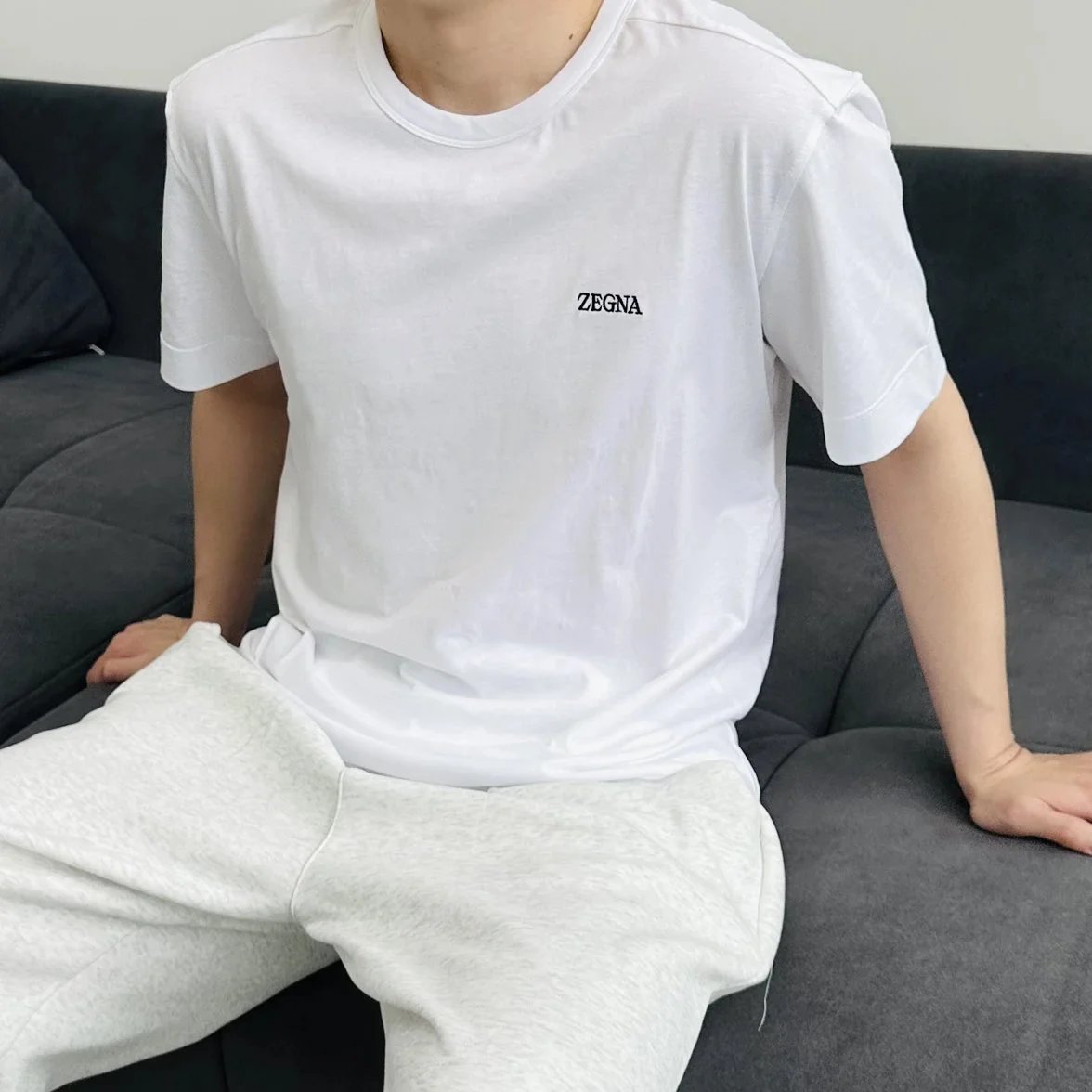 Item ID 8332 Zegn@- Jenia-2023S - Basic Satin Lightweight Short Sleeve -70s Lyocell