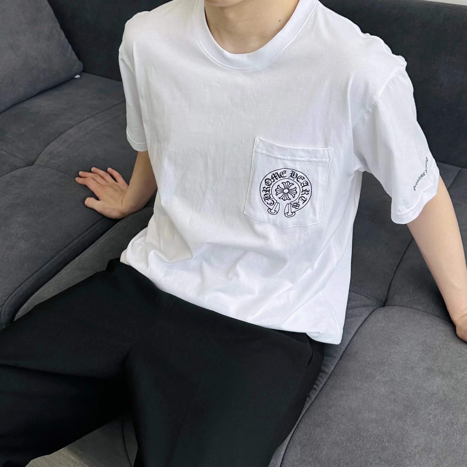 Item ID 8304 Chrome-Hearts- Crow heart -2020ss- Classic big horseshoe print short s