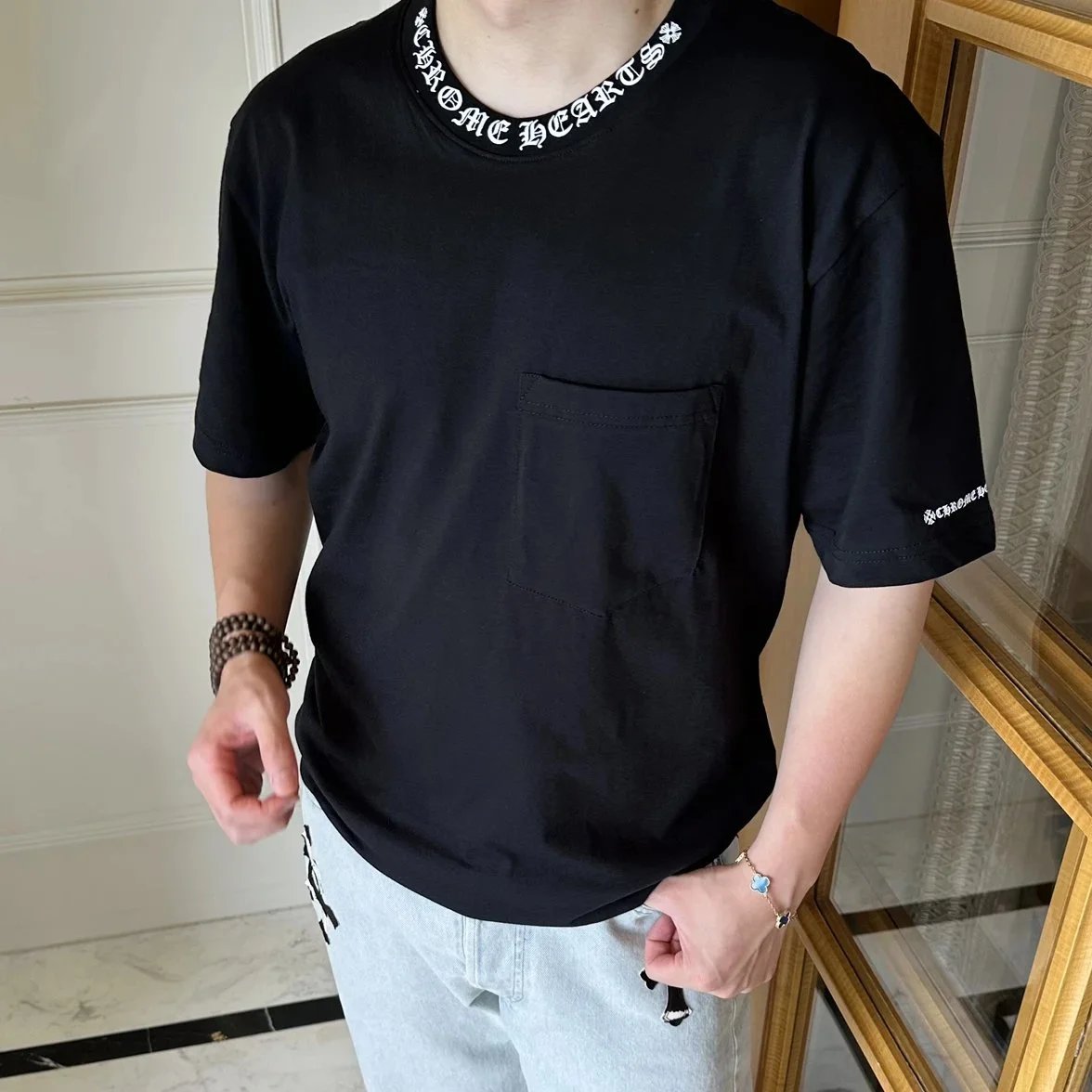 Item ID 8305 Chrome-Hearts- Crow heart -2025ss- Sanskrit letter printed short sleev