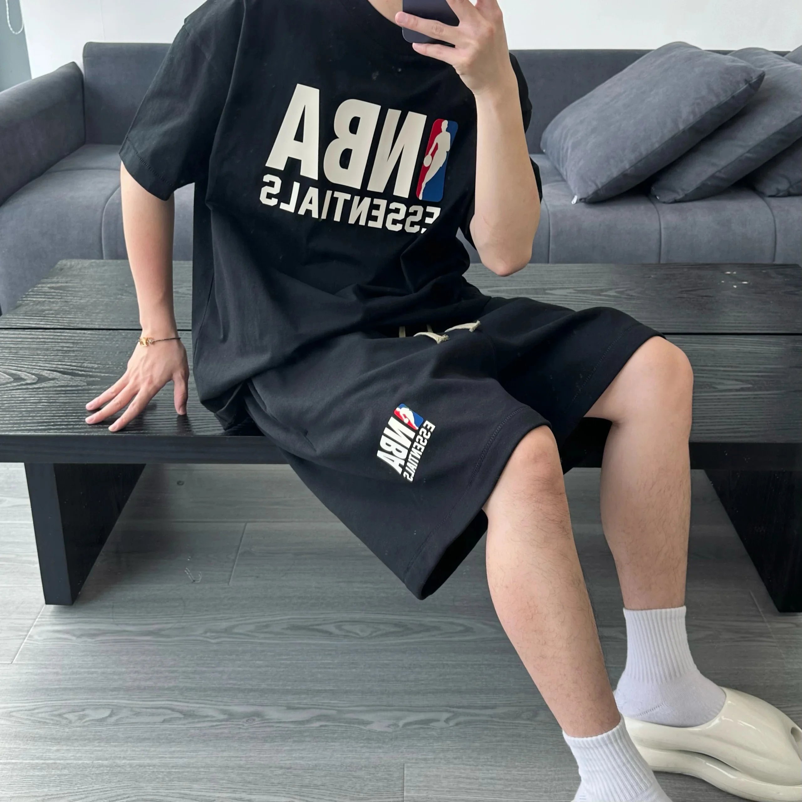 Item ID 8309 Fear-of-God-Ess double line -2024fw-NBA Joint series - Silicone heat t