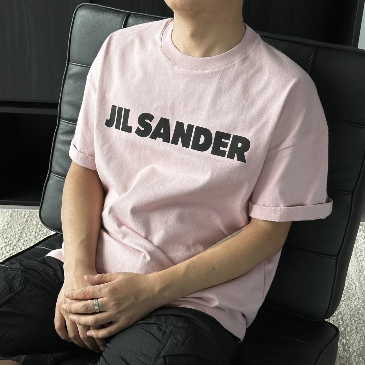 Item ID 8316 JIL - _Fixed dye fabric_ pink printed short sleeved logo letter printe