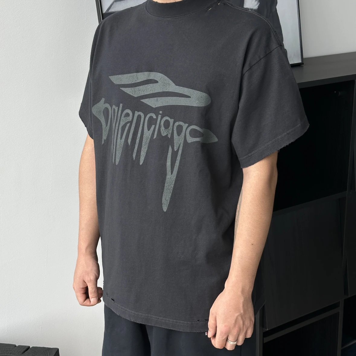 Item ID 8329 Paris 3M ruined short sleeves -“ Imported glue materials ” Oversized c