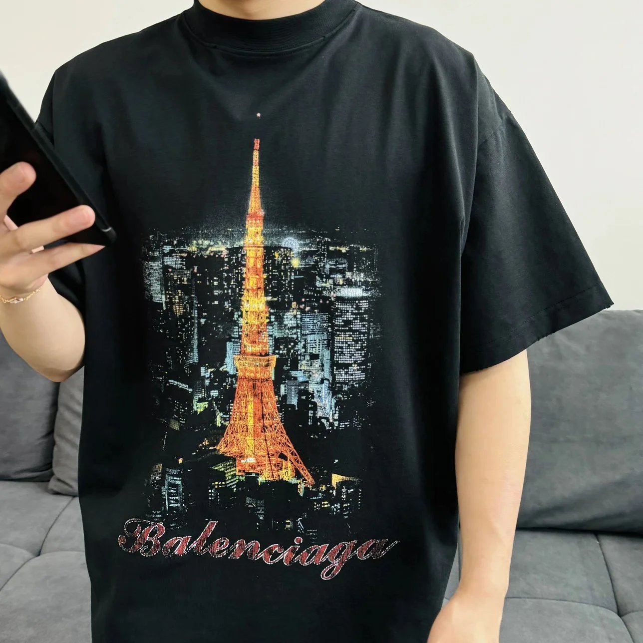 Item ID 8280 Balenc1aga- Paris -2024ss- Tokyo Ginza only - Tower print short sleeve