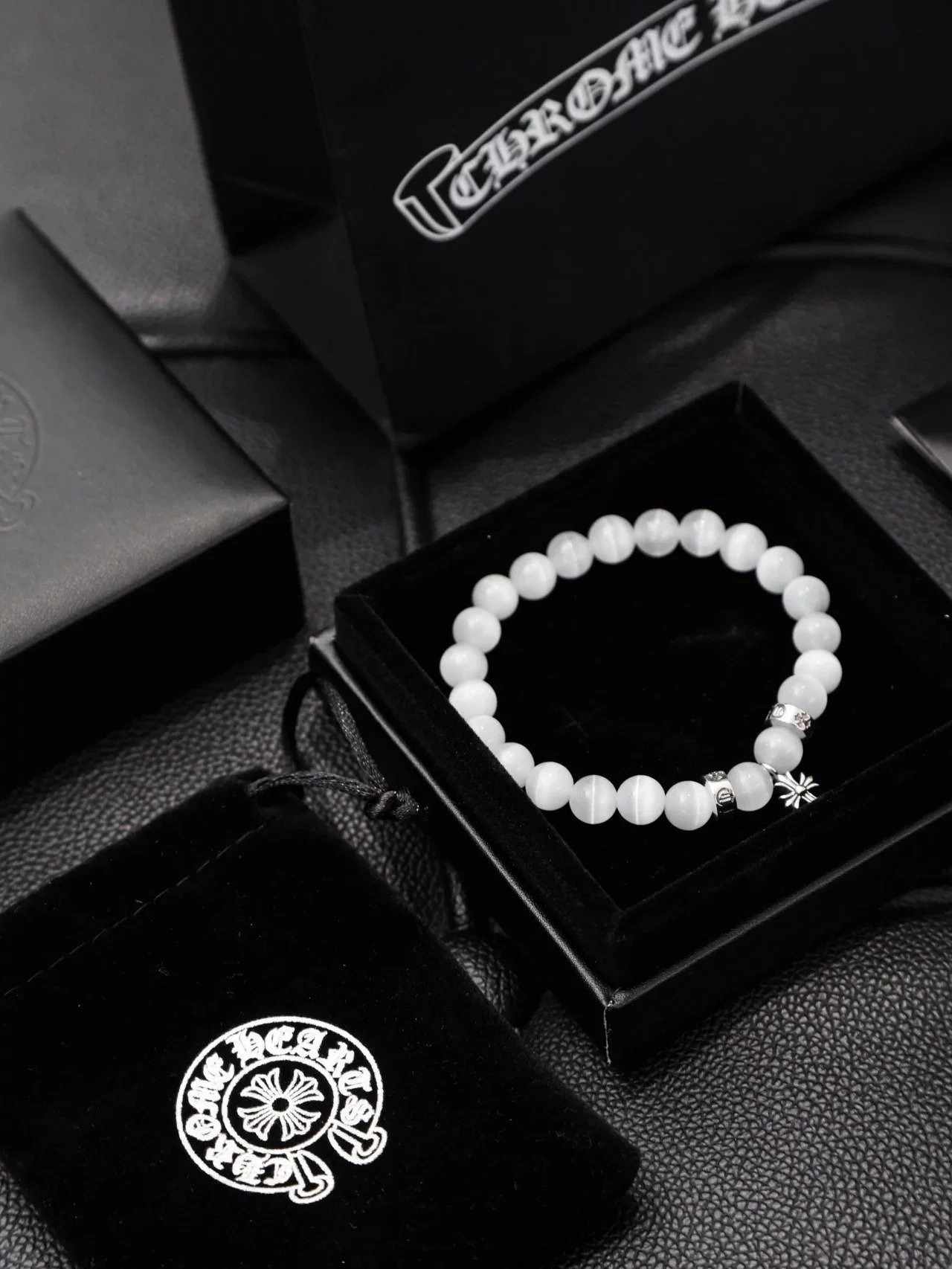 Item ID 8374 Chrome-Hearts- Crow heart - Classic - opal bracelet - Sterling Silver