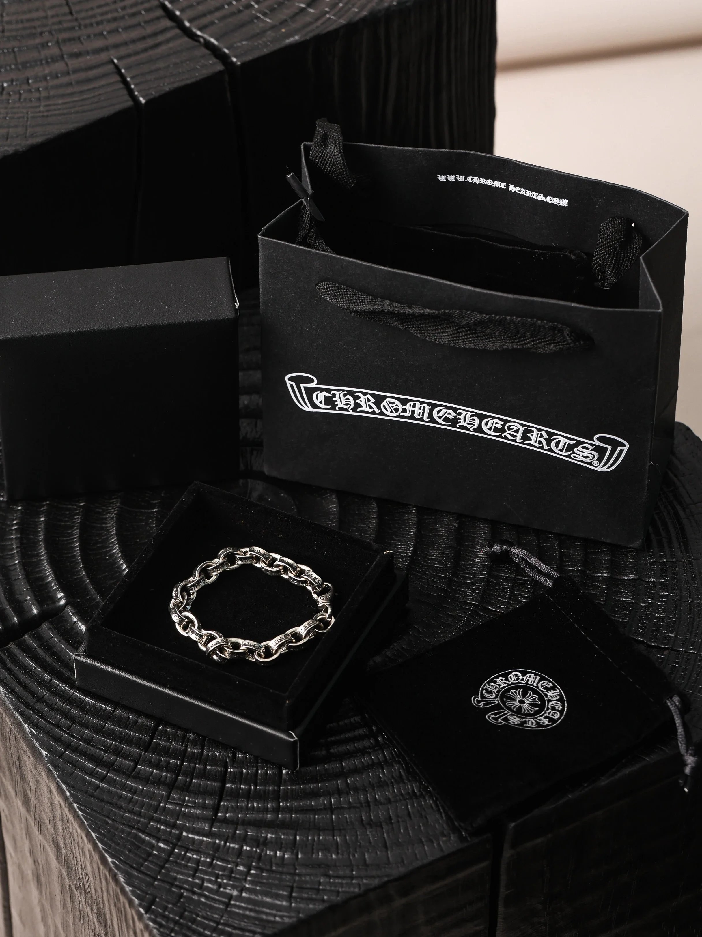 Item ID 8376 Chrome-Hearts- Crow heart -paperchain- Classic Thin Cuban Bracelet - p