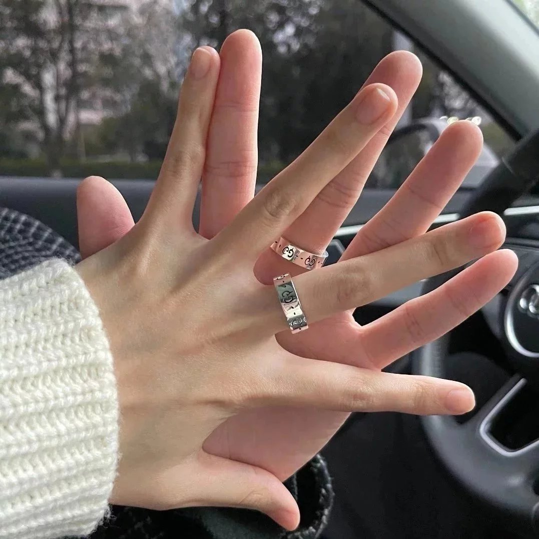 Item ID 8377 Couple's rings GC-Ghost- pair G skull sterling silver 925 Silver Stain