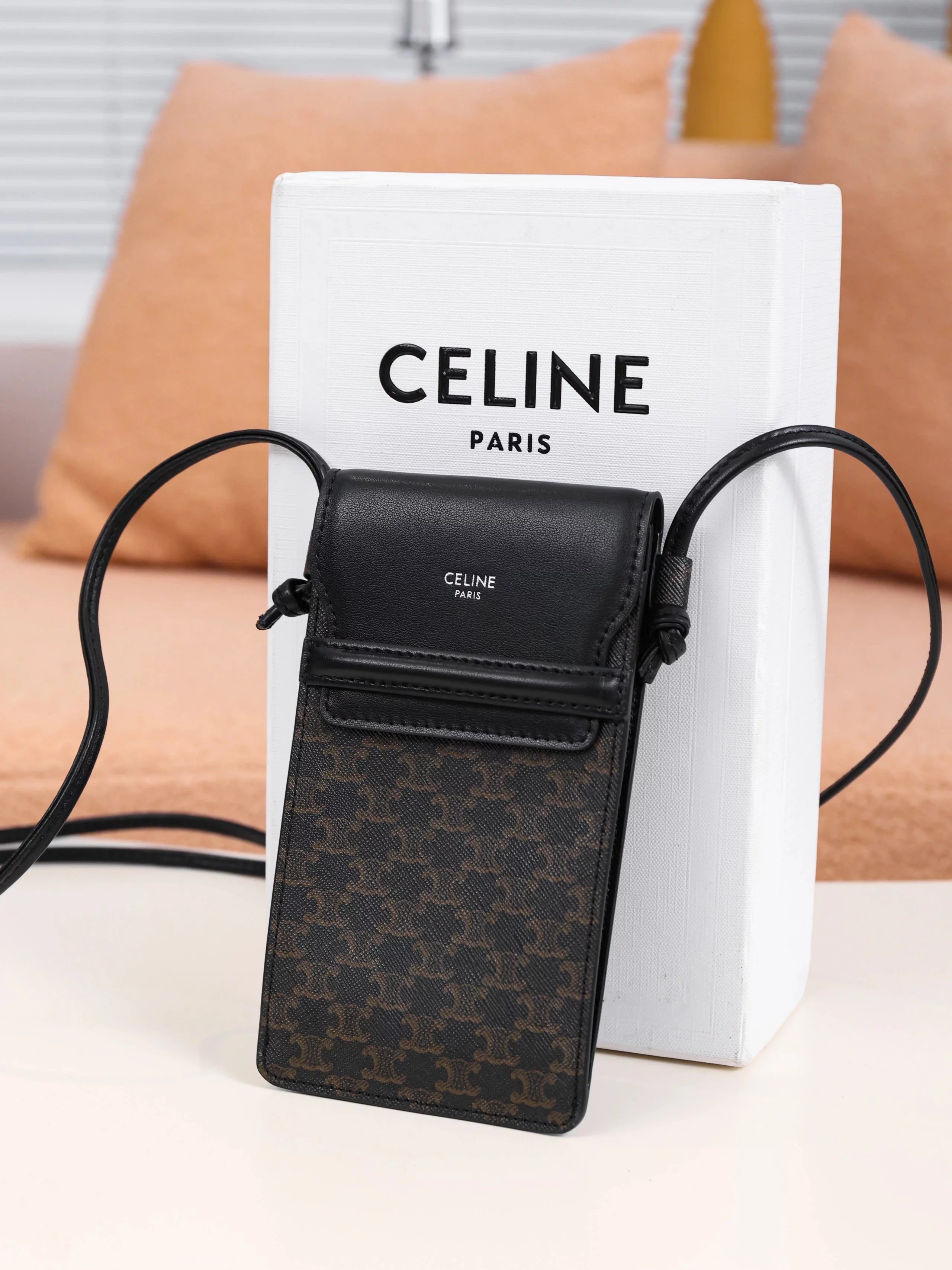 Item ID 8454 Celine-2022s-Celin-mini phone bag - Triumphal Arch printed vintage pho