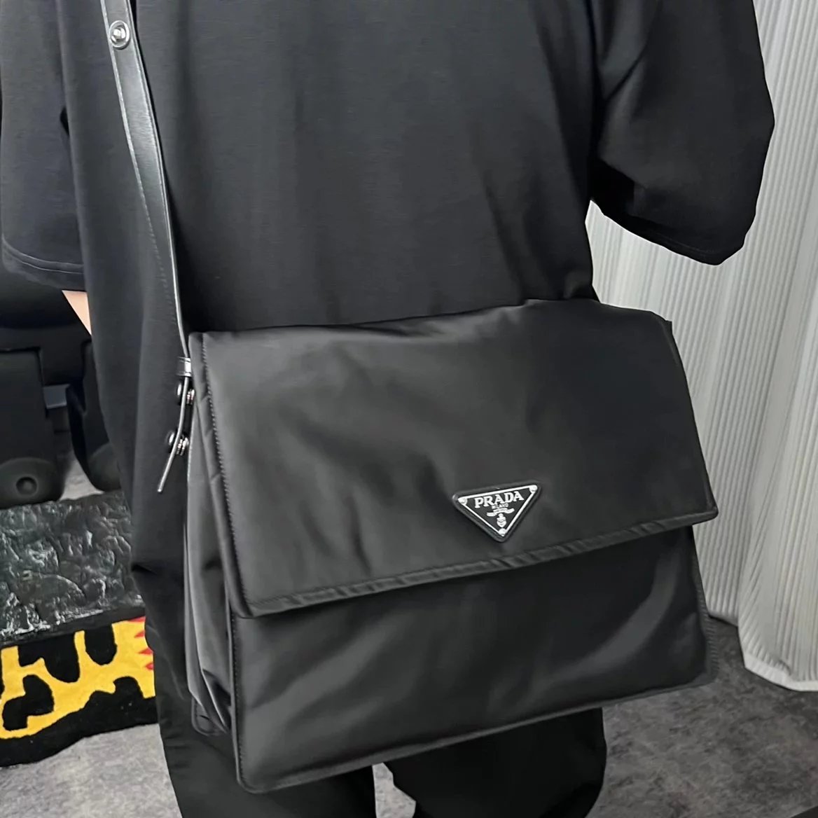 Item ID 8505 Prad invite collaboration - Retro flip bag, nylon bag, large briefcase