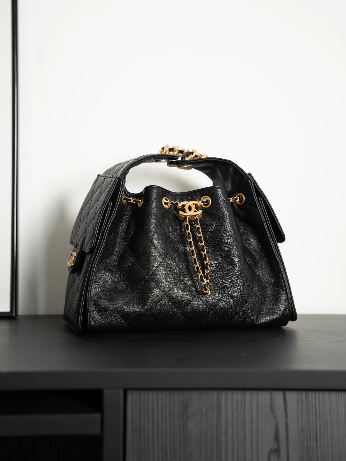 Item ID 8457 CHANE1- Xiaoxiang -25Bag-25S- classic logo Logo“ Imported grain emboss