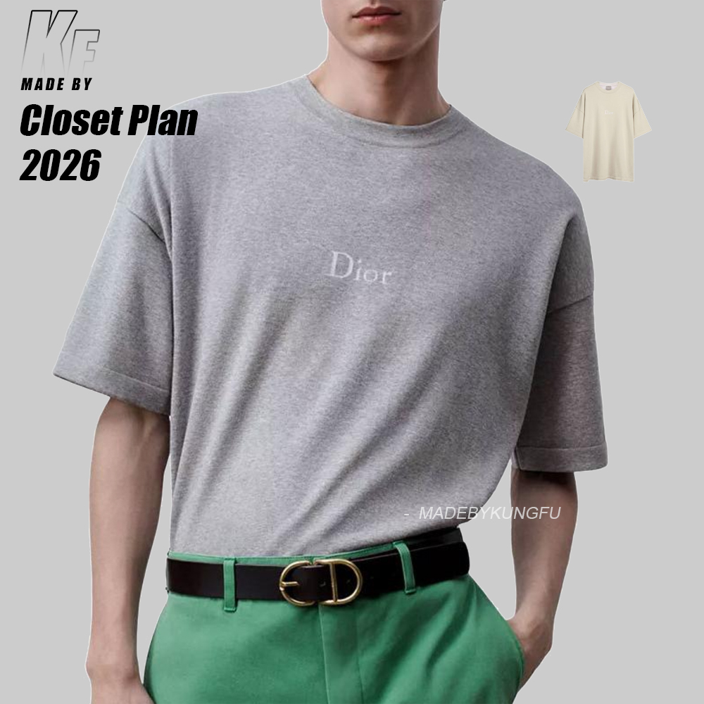 D1or oversized loose knitted jacquard tee
