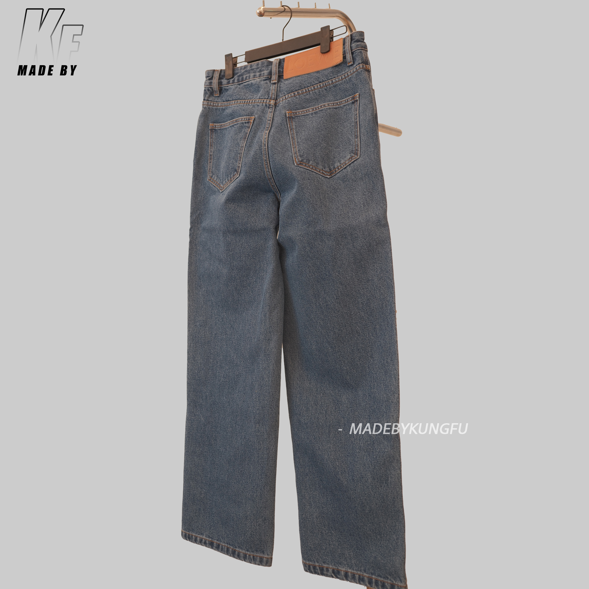 LOE laser engraved jeans