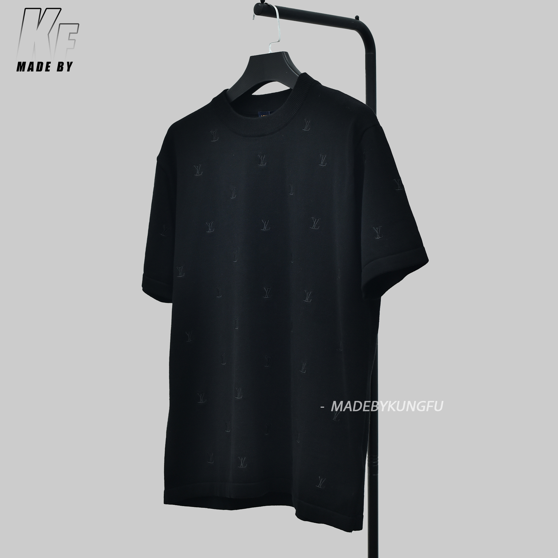 1V印花针织短袖 黑色