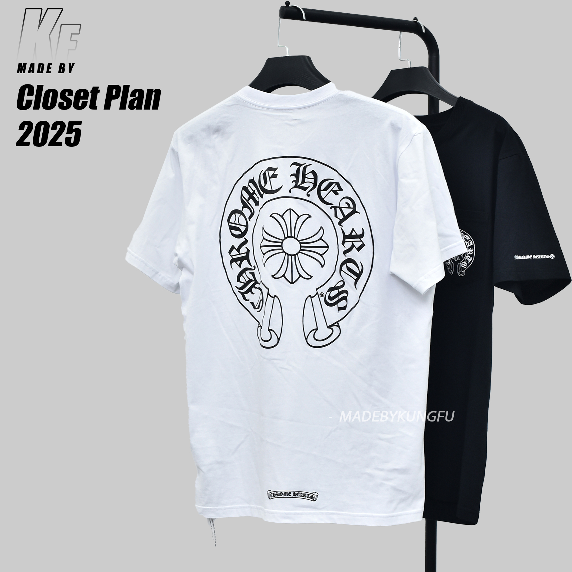 克罗心logo短袖 白色黑色