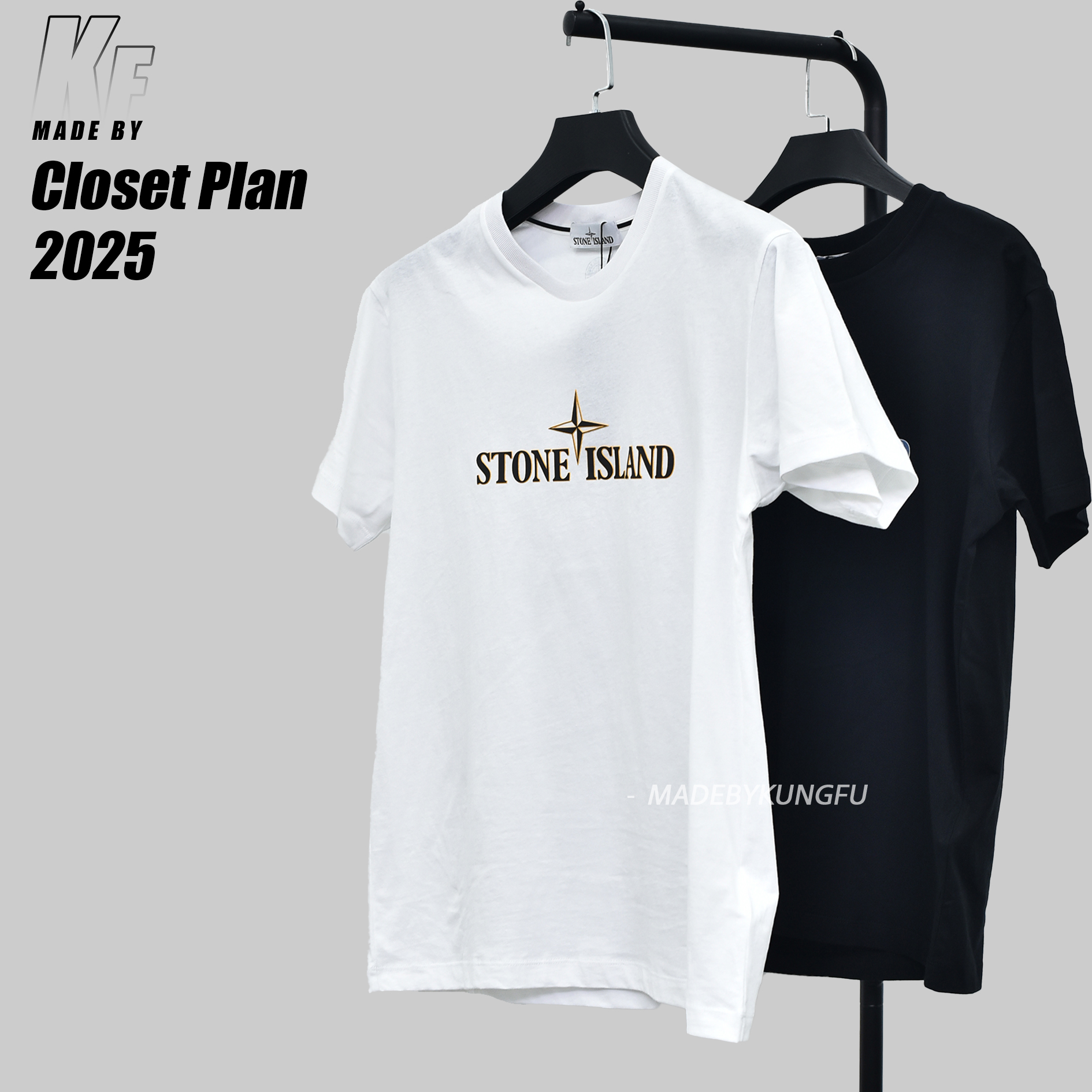 石头岛星星短袖 白色黑色