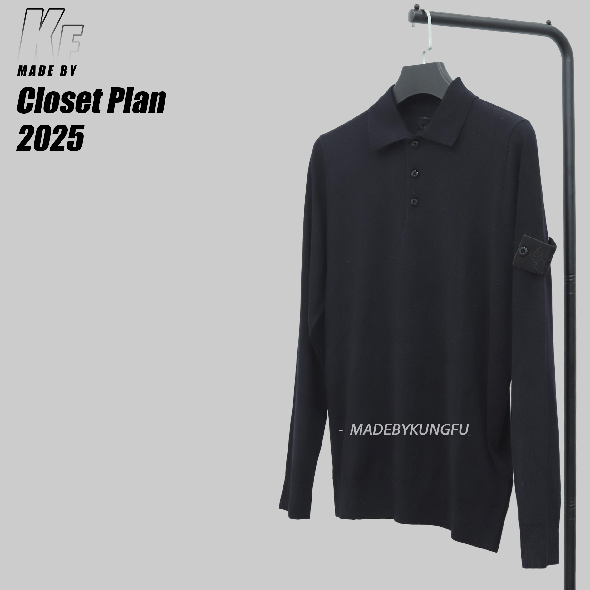 石头岛Polo毛衫 黑色