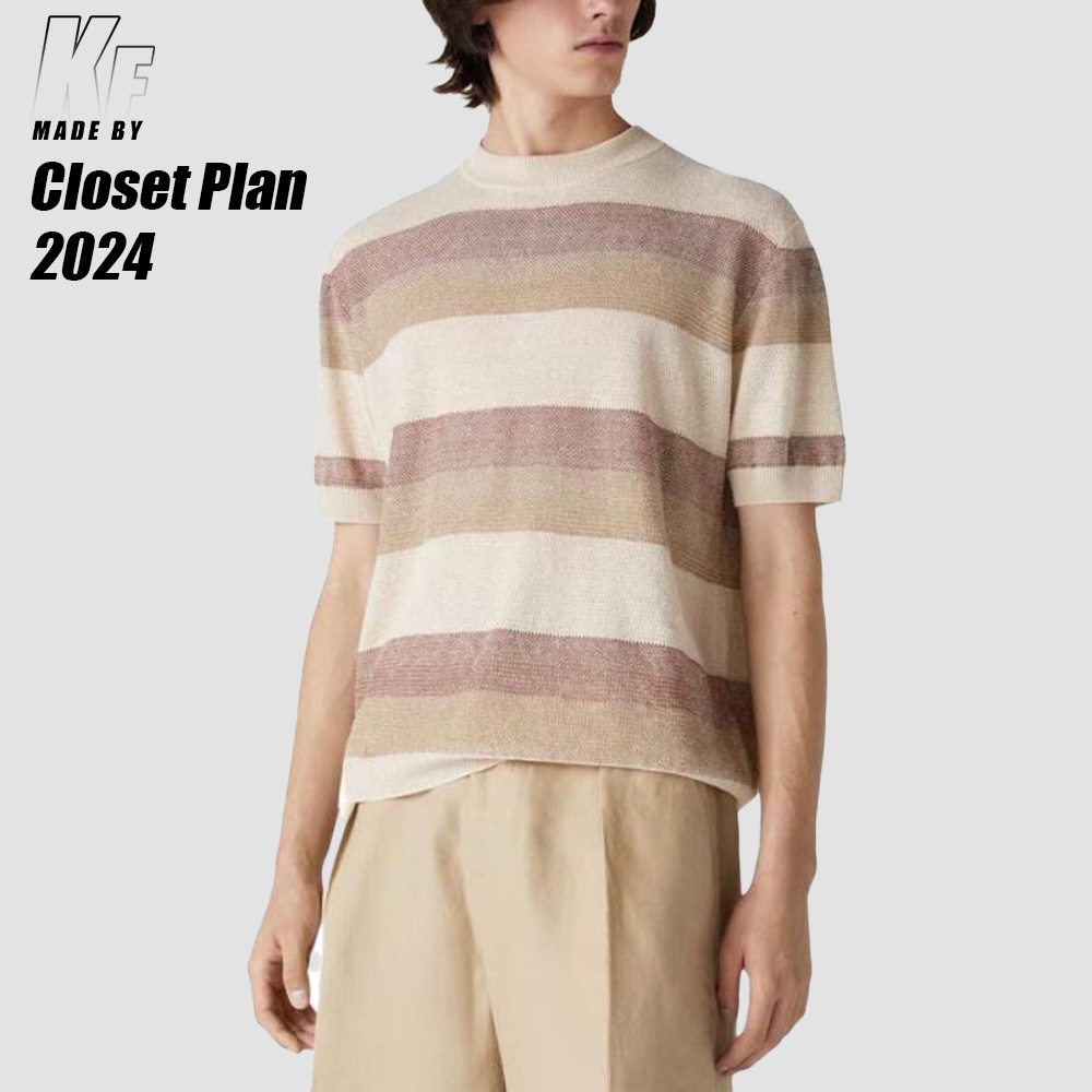 【Feel Luxury】Lthtorthto thtPthtathtinthta 100% Linen knit tee