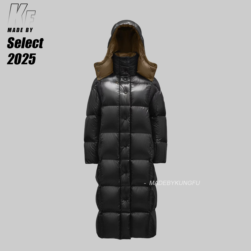 蒙口宋茜同款羽绒服__长款面包黑