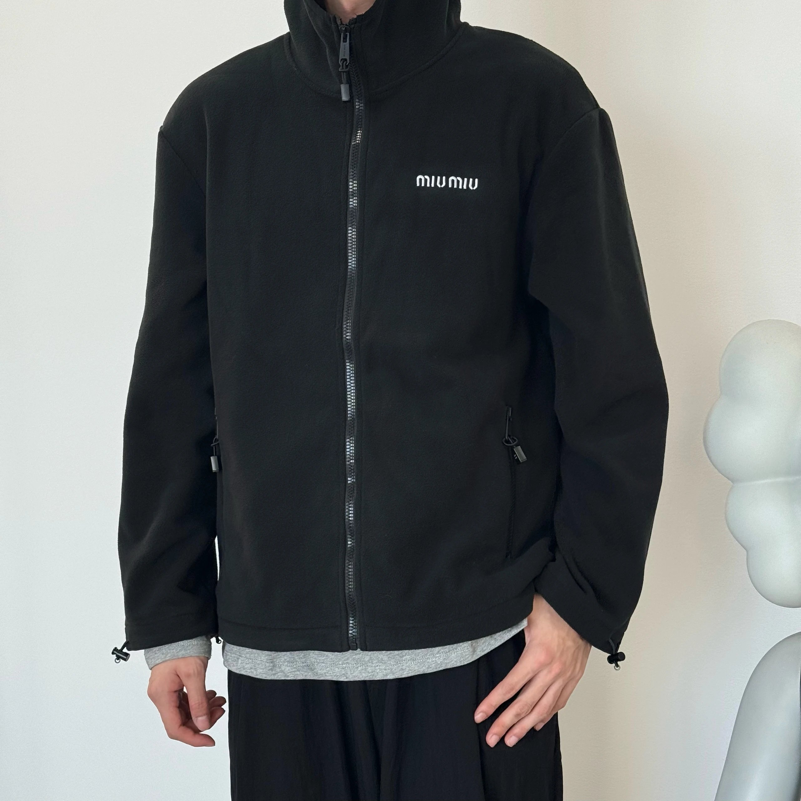 Item ID 8043 Miu Miu FW25 Chinese Valentine's Day cotton logo hooded fleece zipper