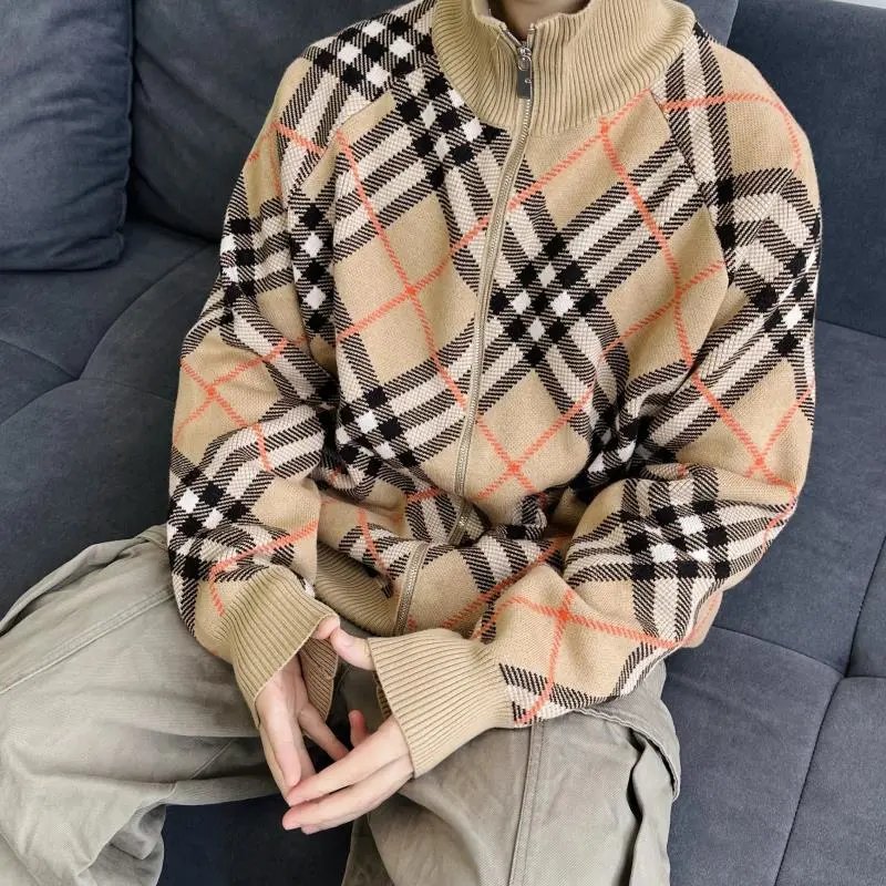 Item ID 8022 Burberr-BBR-2024ss- Classic cross diagonal pattern series - wool coat