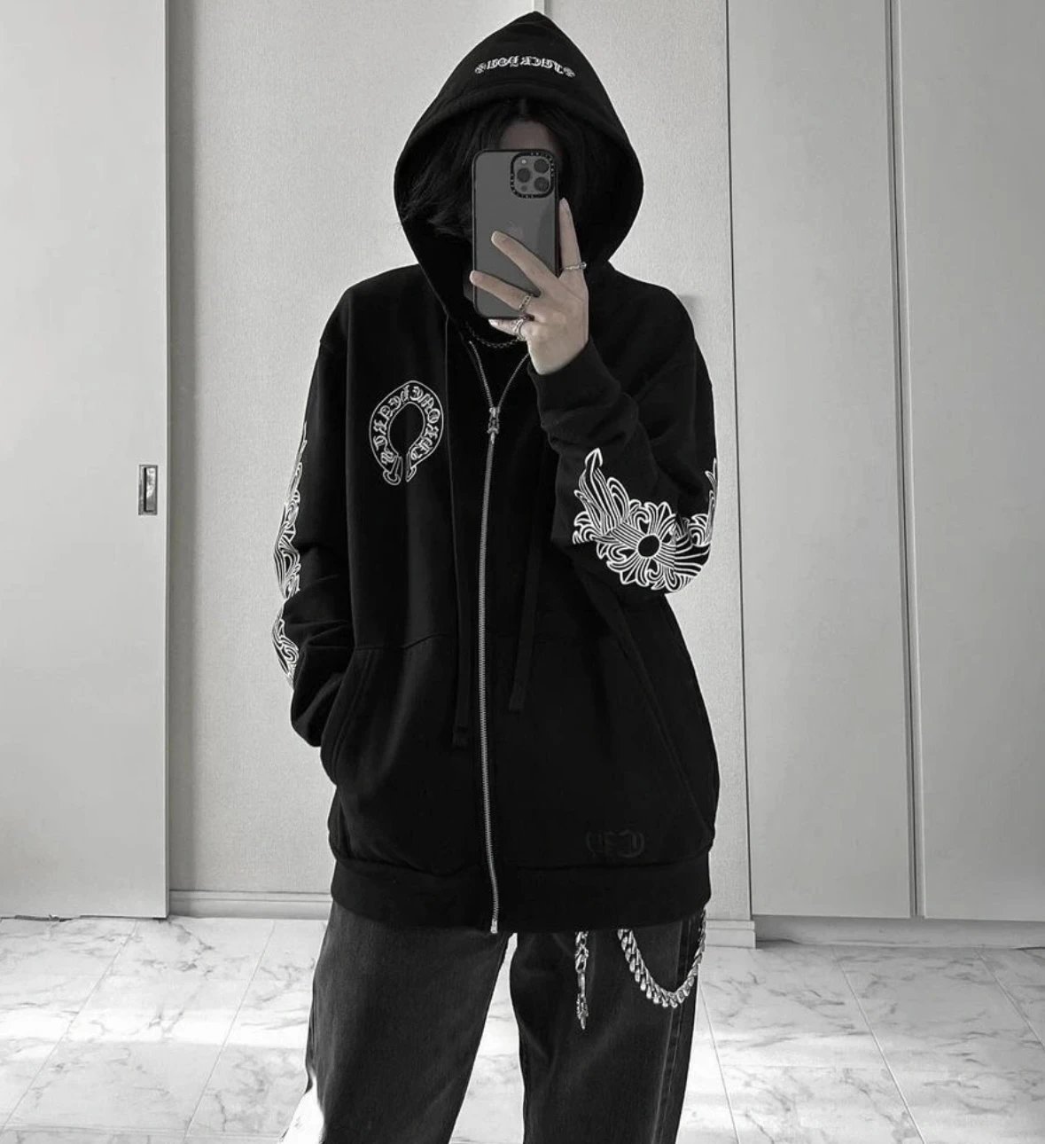 Item ID 8025 CH Horseshoe Printed Cotton Double Layer Fabric - _Waffle Inner_ _Silv