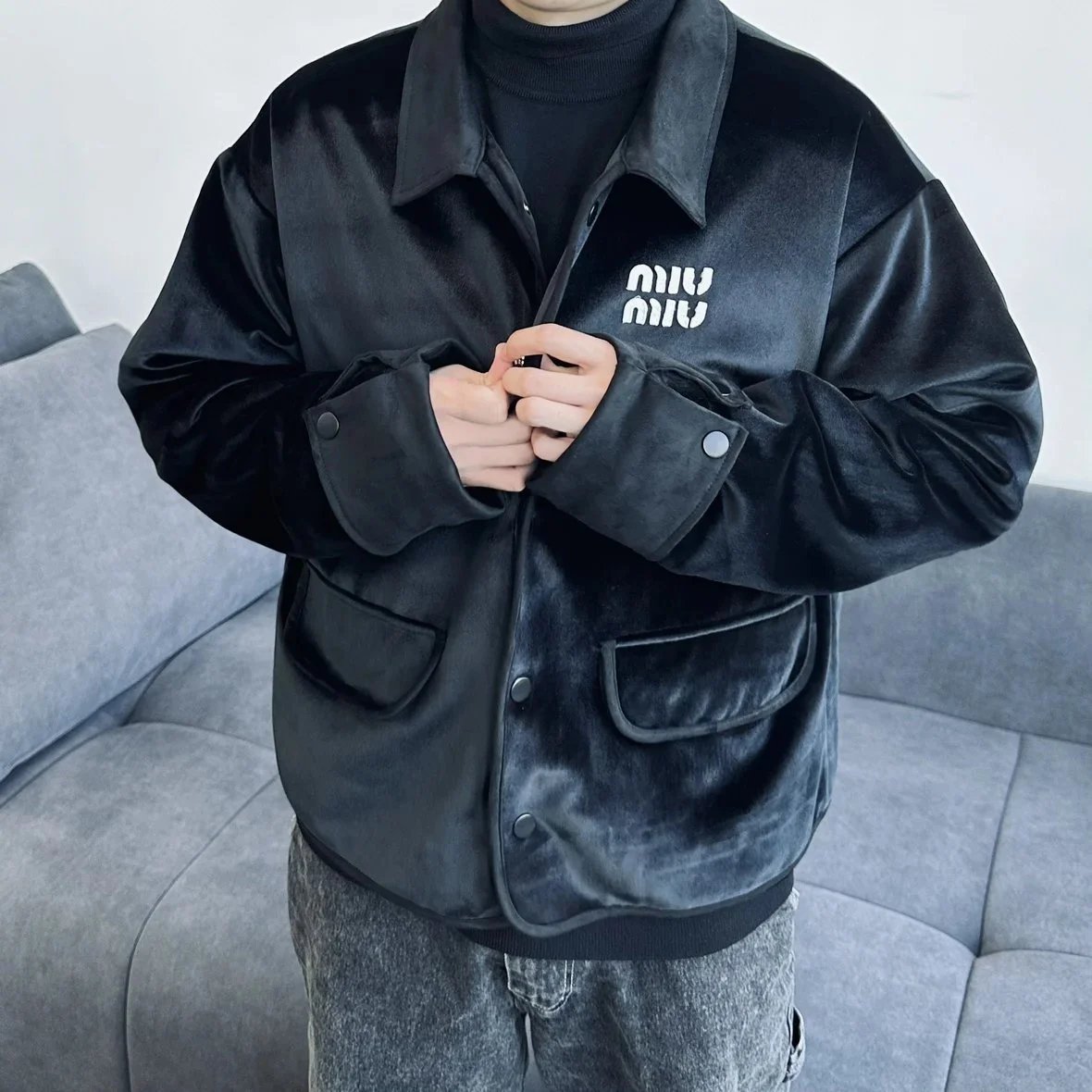 Item ID 8040 M1uMiu Miu-2024SS - High fashion show style - Velvet suede patchwork j