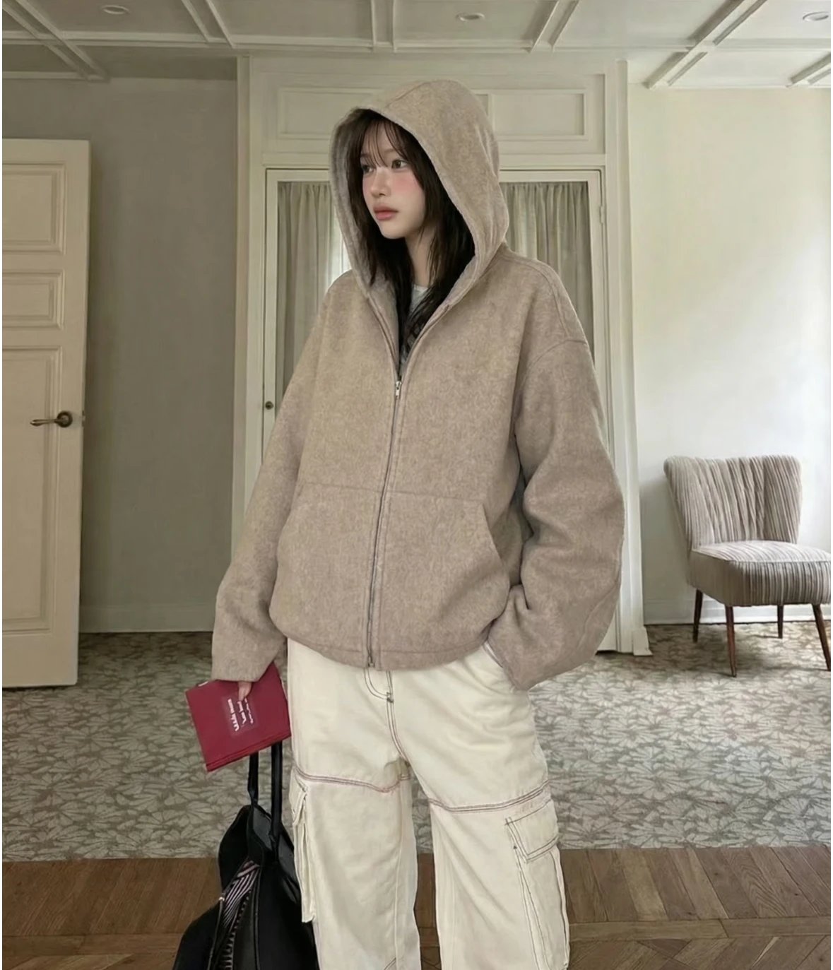 Item ID 8009 Acne-“92_6% wool ➕7_4% Cashmere ”SS25FW25 Solid color loose off should