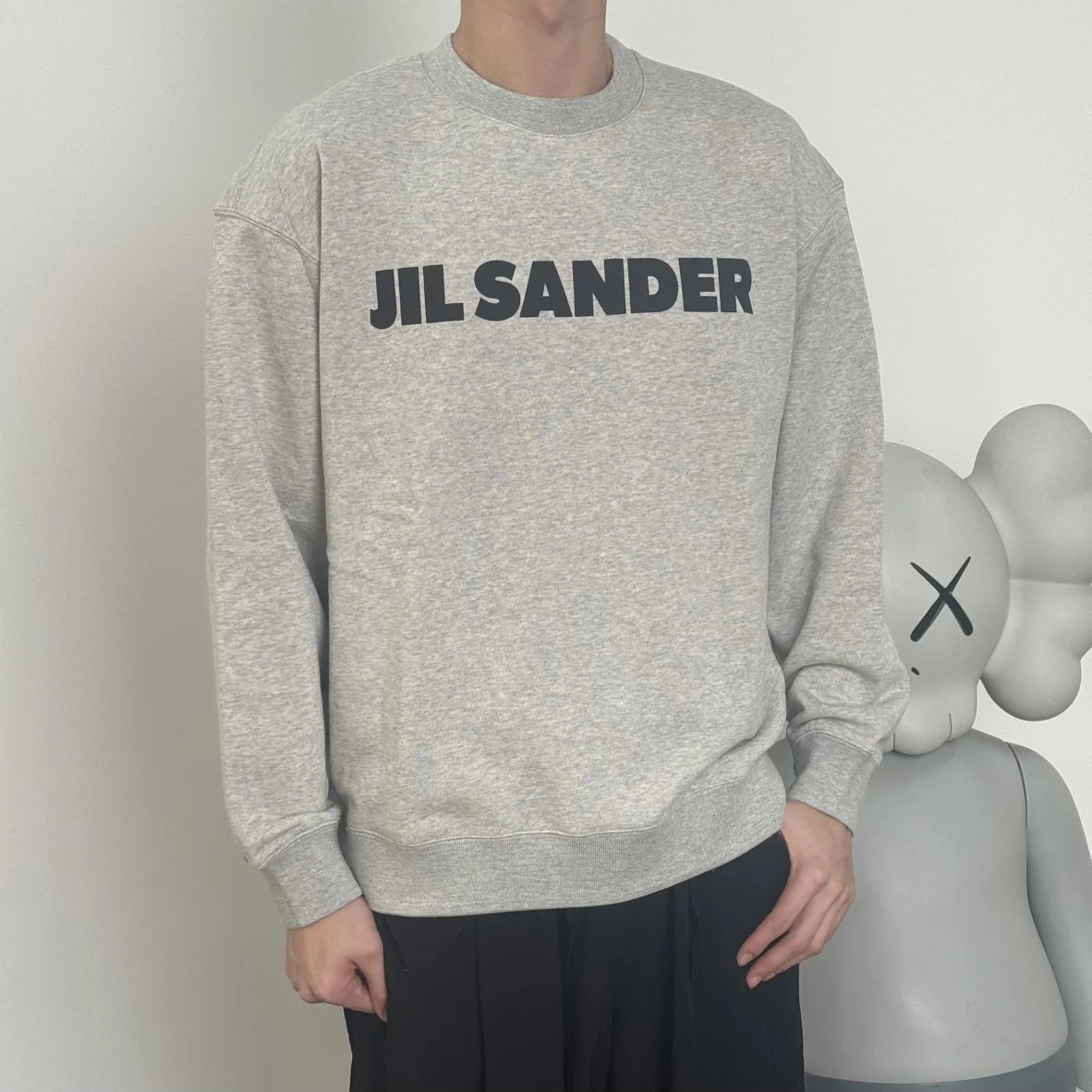 Item ID 8081 JILSANDER-logo printed sweatshirt - Ribbed crew neck loose long sleeve