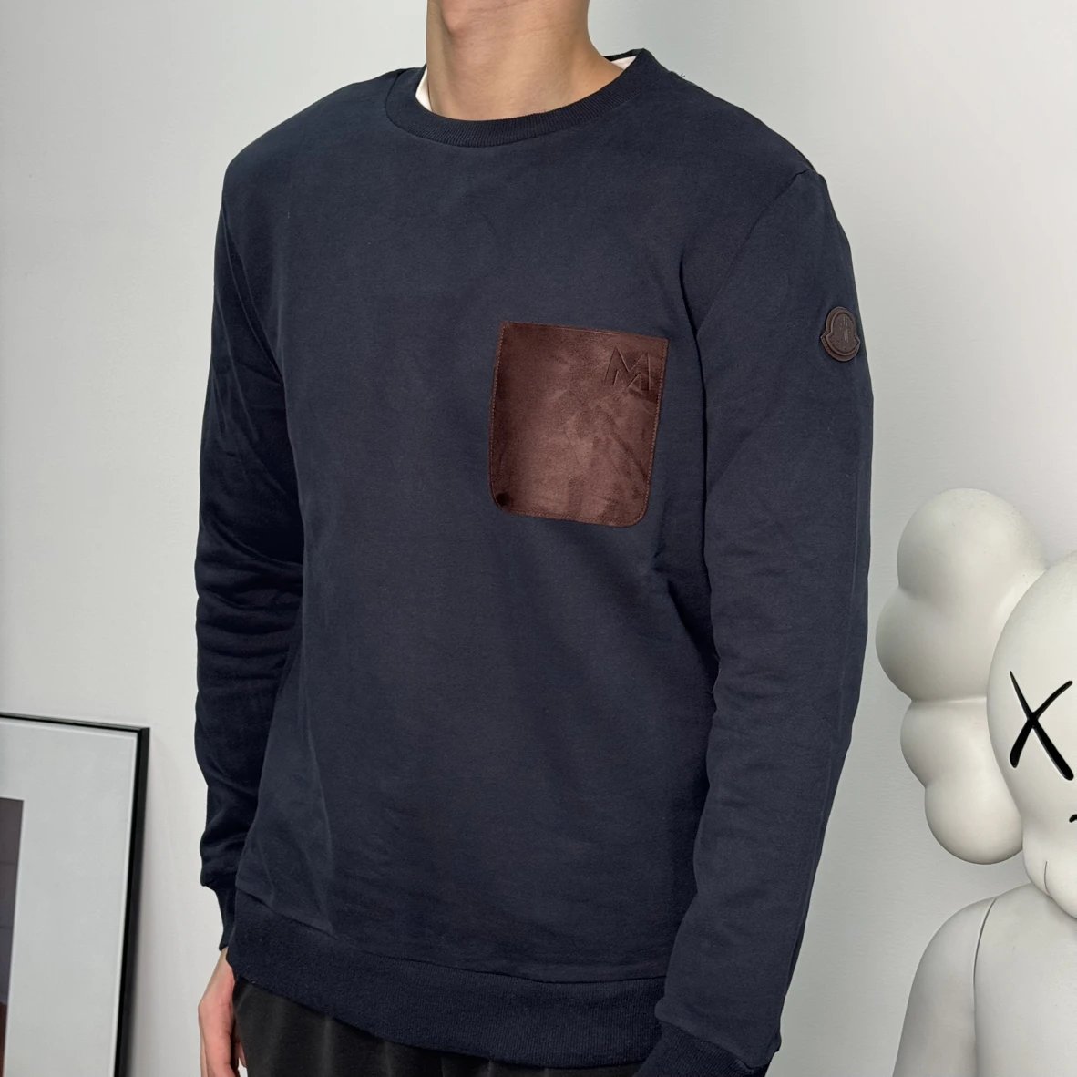 Item ID 8087 Monc1er round neck fleece sweatshirt “ Exclusive customized side marki