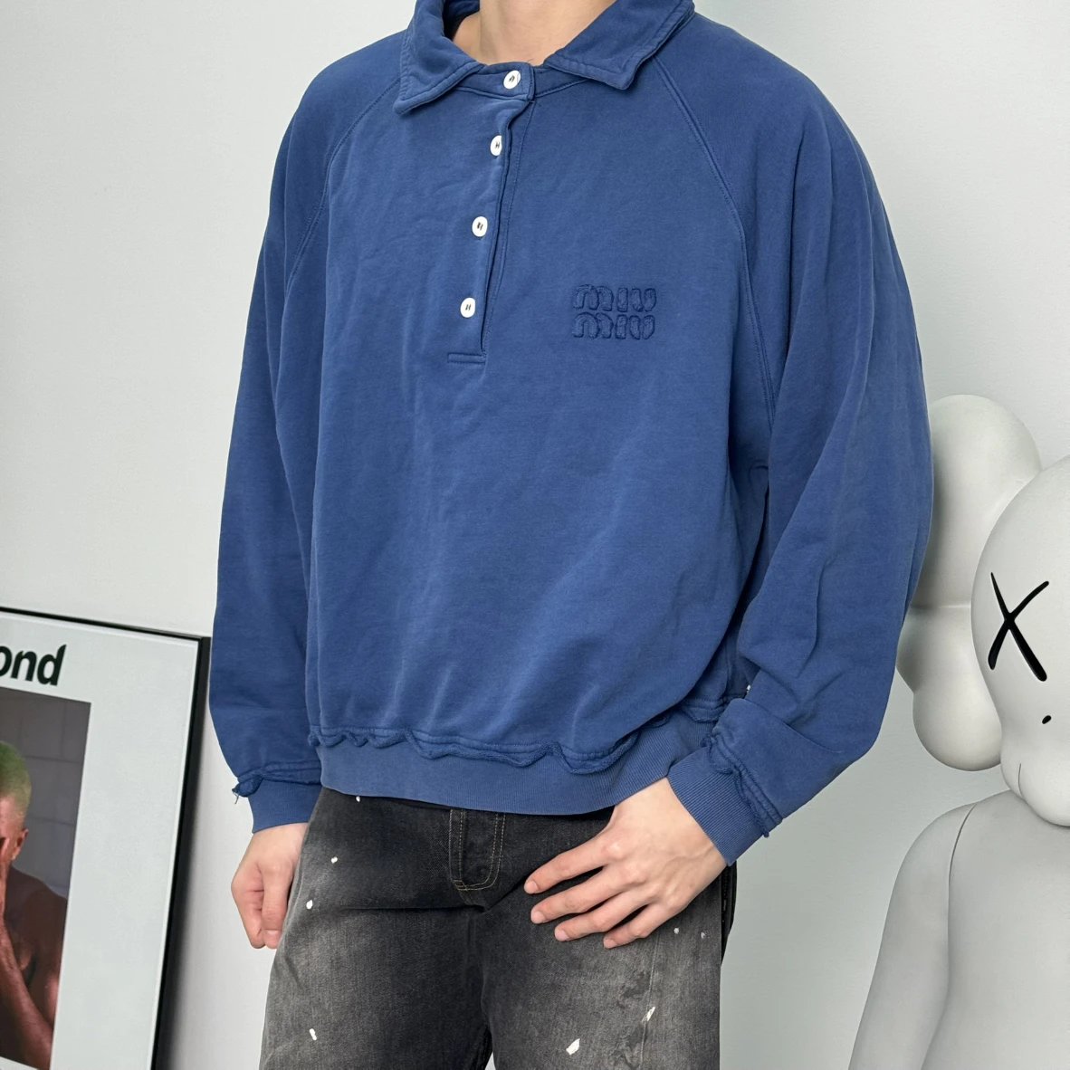 Item ID 8086 M1UM1U Miu Miu SS24“ Heavy industrial washing ” solid color letters Lo