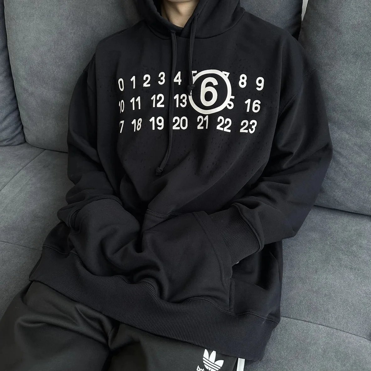 Item ID 8149 Mais0n-Marg1ela- Majira -2023ss-MM6 calendar print sweatshirt - Correc