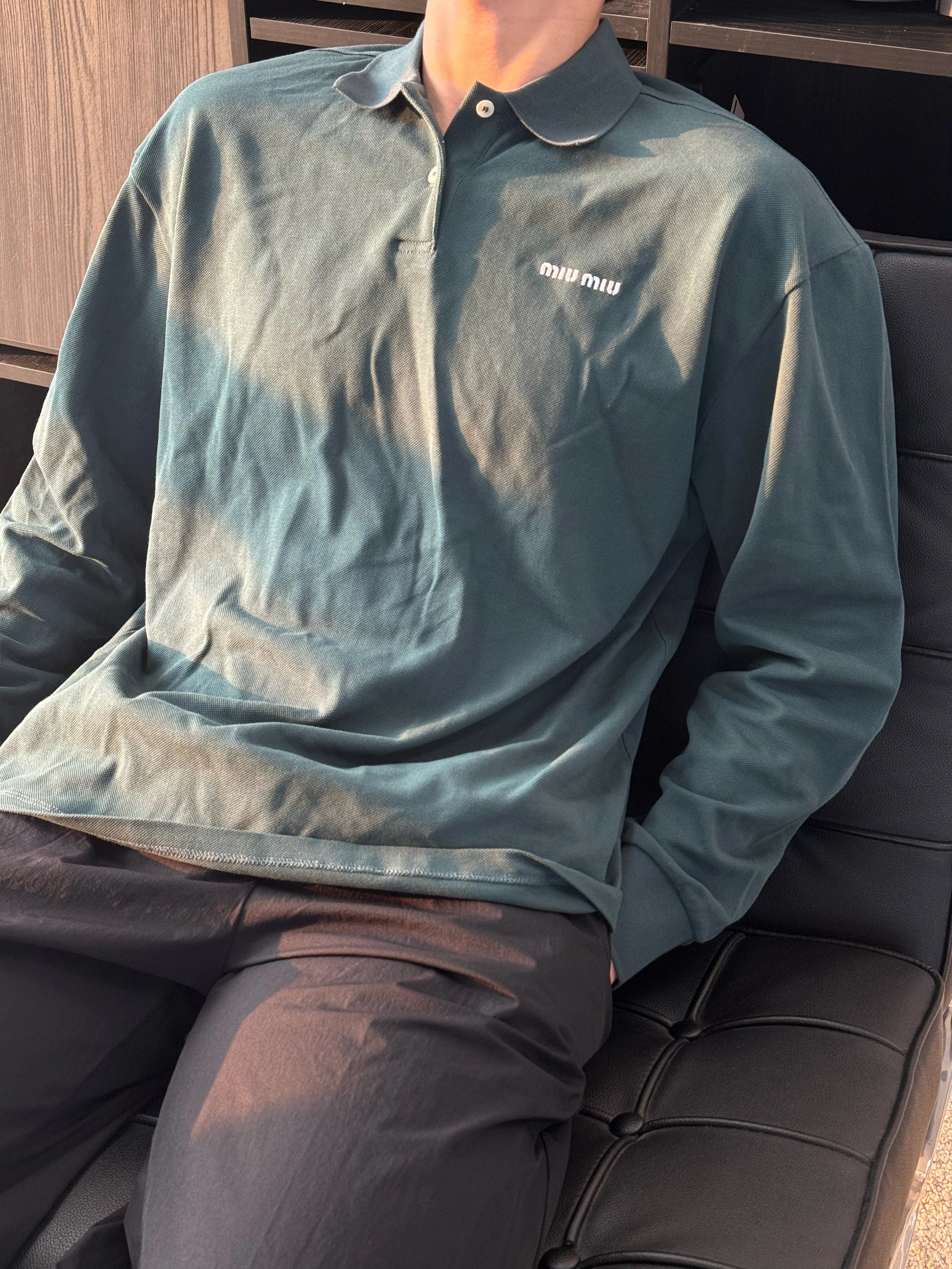 Item ID 8185 M1UM1U Miu Miu Summer Series -50 Long-staple cotton pique POLO- green