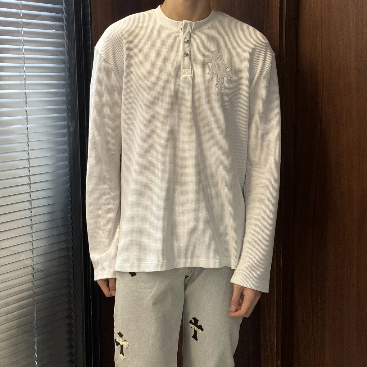 Item ID 8192 【 Pre-sale 15-20 Delivery within 1 day 】 Crow Heart Waffle Long Sleeve