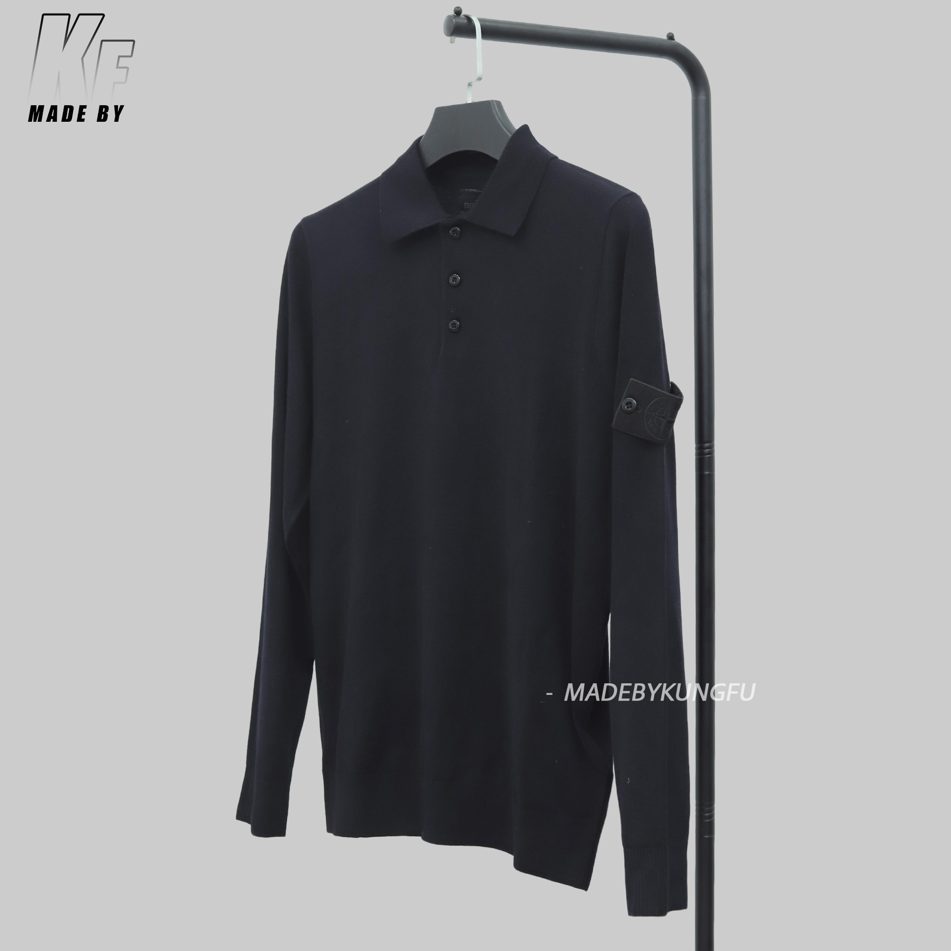 石头岛Polo毛衫 黑色